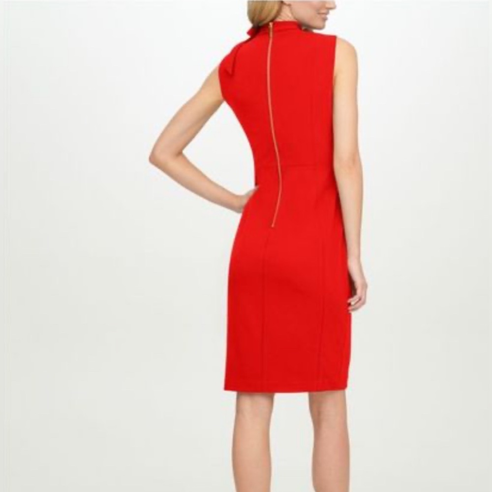 NWT Calvin Klein Bow Neck Sheath Dress - size 10 - Picture 2 of 3